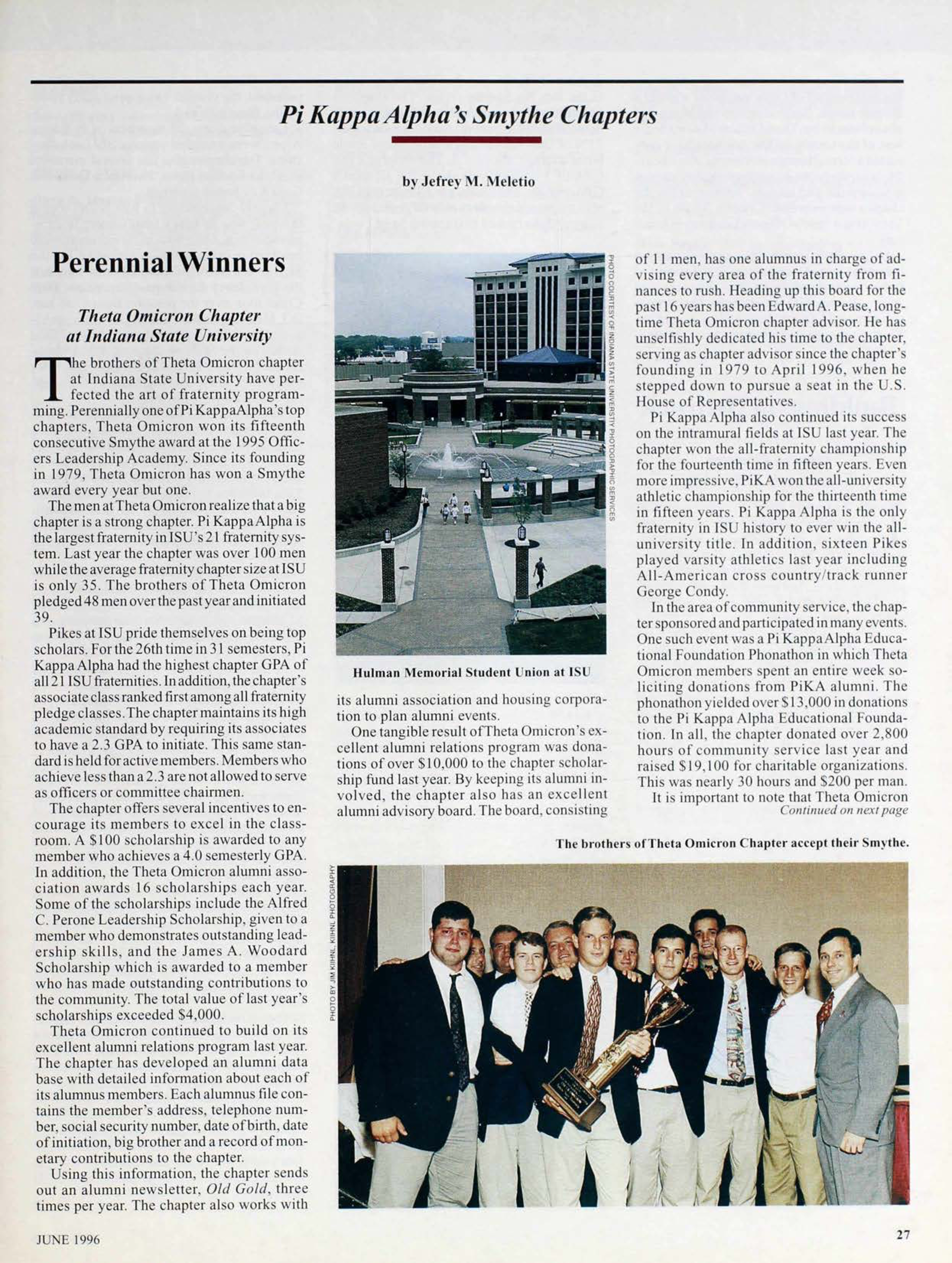 Pi Kappa Alpha's Smythe Chapters: Perennial Winners